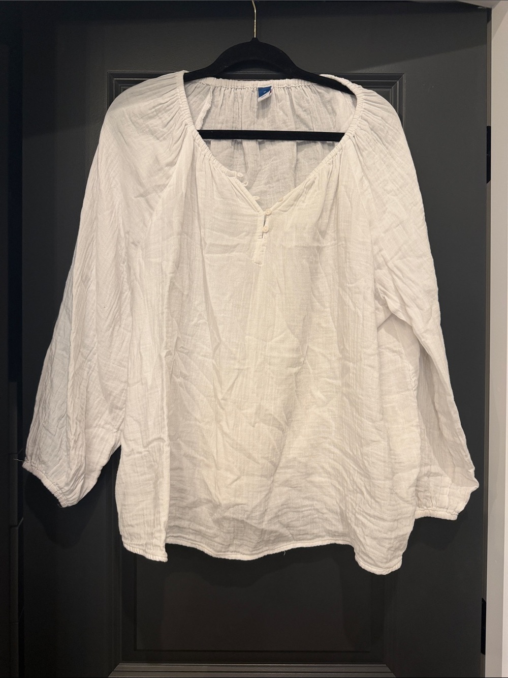Old Navy Gauzy Women's White Peasant Blouse